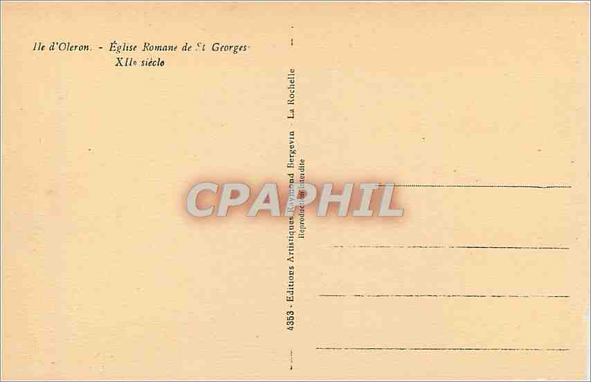 CPA Ile d'Oleron Eglise Romane de St Georges XII  — Rückseite
