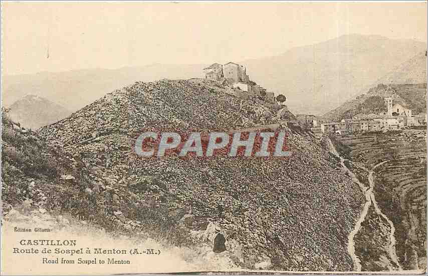 CPA Castillon Route de Sospel a Menton AM 