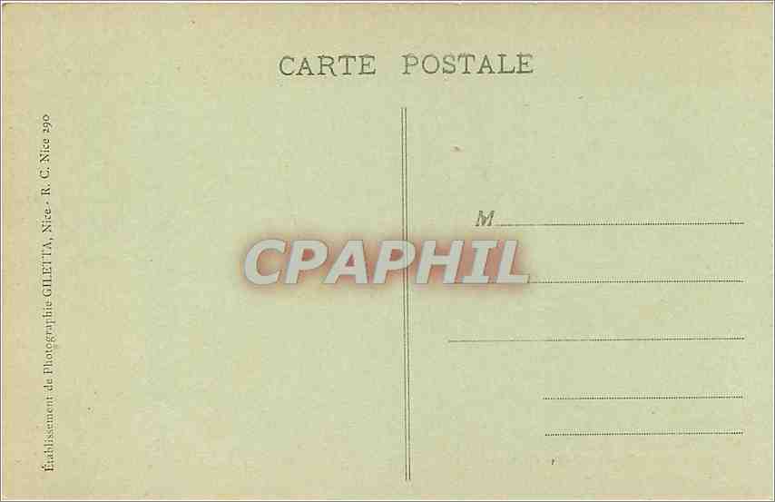 CPA Castillon Route de Sospel a Menton AM  — Rückseite