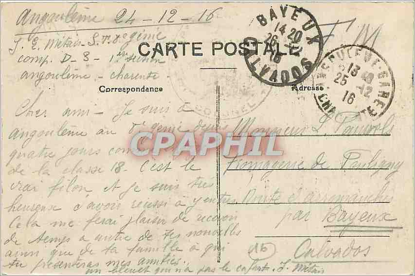 L'Arsenal à la Madeleine - Angoulême - Pendant la Guerre, occupé par le Génie — Achterkant