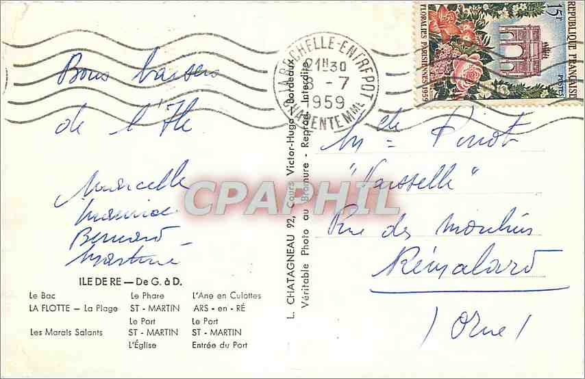 CPM Ile De Re Bateau — Back