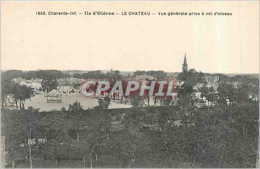 CPA Charente Ind Ile d'Oleron Le Chateau Vue generale prise a vol d'Oiseau 