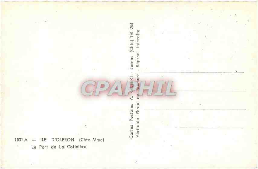CPM Ile d'Oleron Chte Mme Le Port de la Cotiniere Bateaux — Rückseite