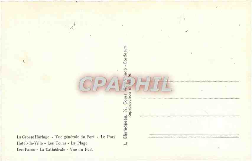 CPA La Rochelle  — Verso