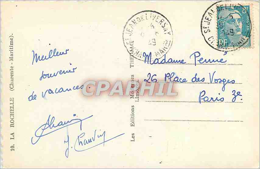 CPM La Rochelle Charente Maritime  Bateaux — Verso