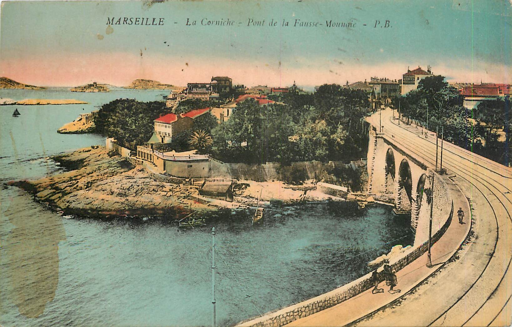 CPA Marseille La Corniche Pont de la Fausse monnaie