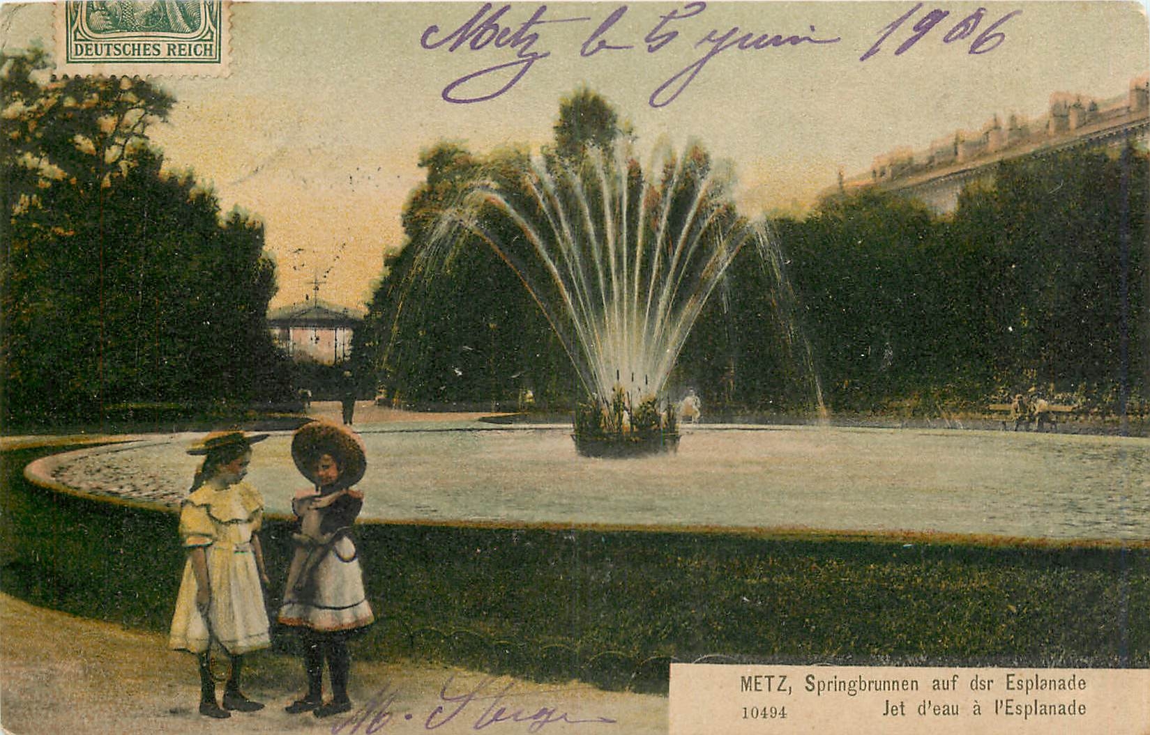 CPA Metz Springbrunnen auf Esplanade Jet d'eau a l'Esplanade 