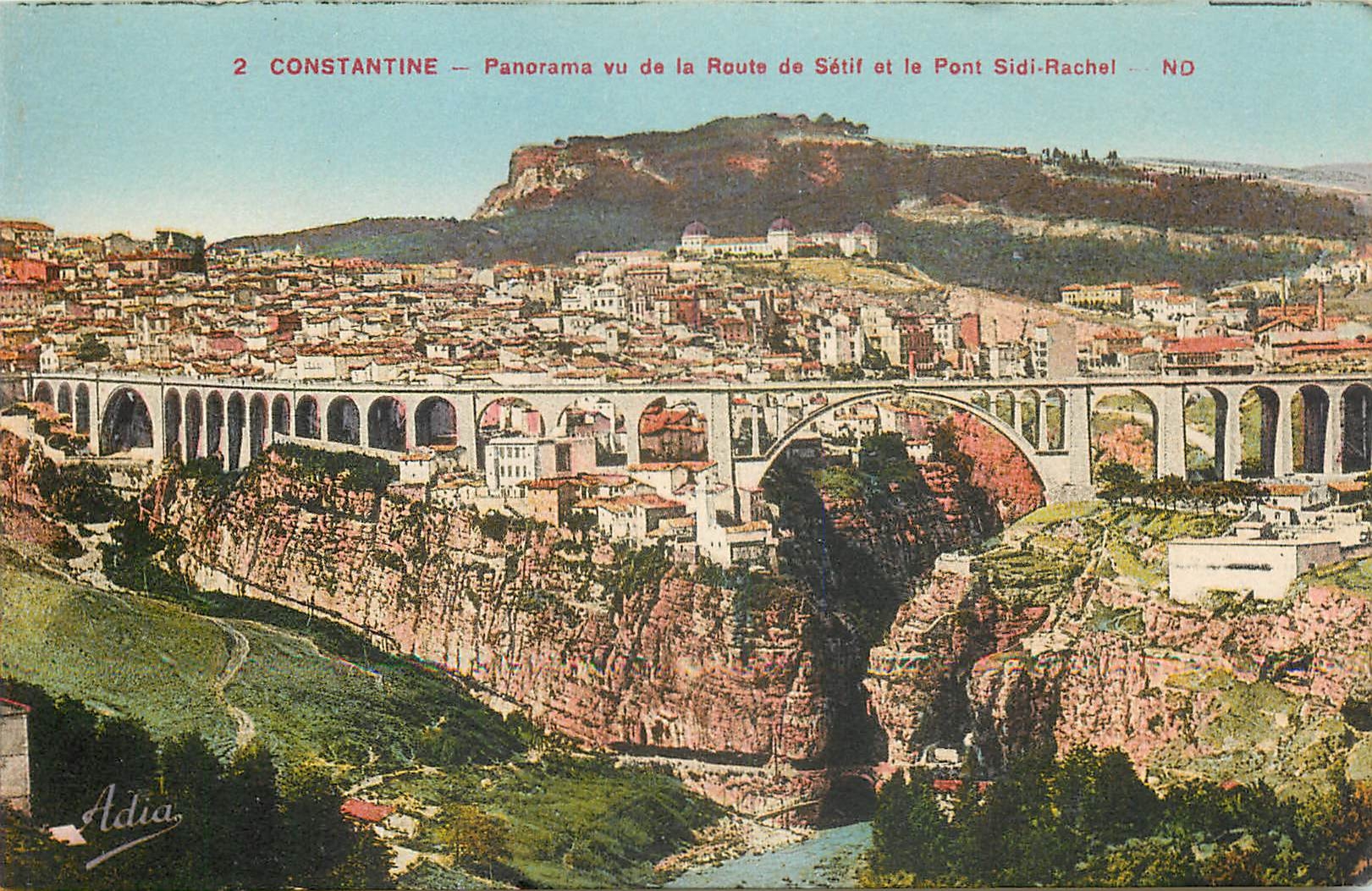 CPA Constantine Panorama vu de la Route de Setif et le Pont Sidi Rachel 