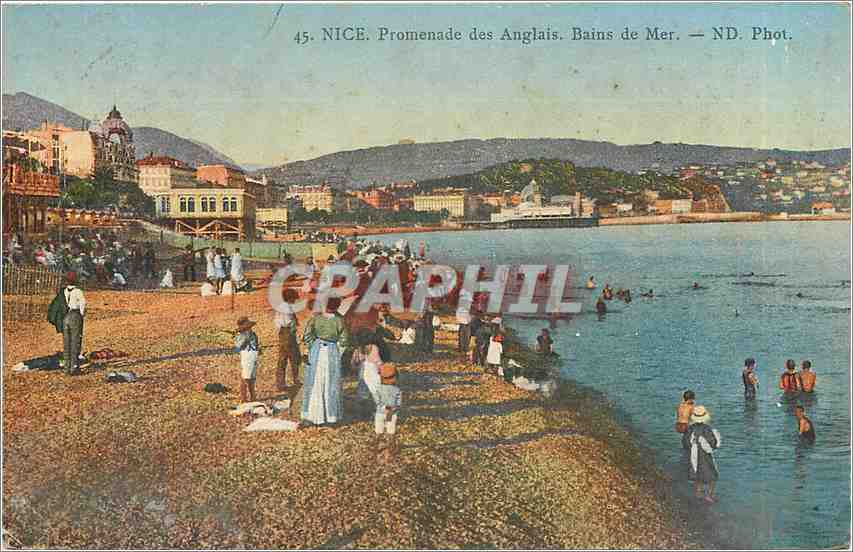 CPA Nice Promenade des Anglais Bains de Mer 