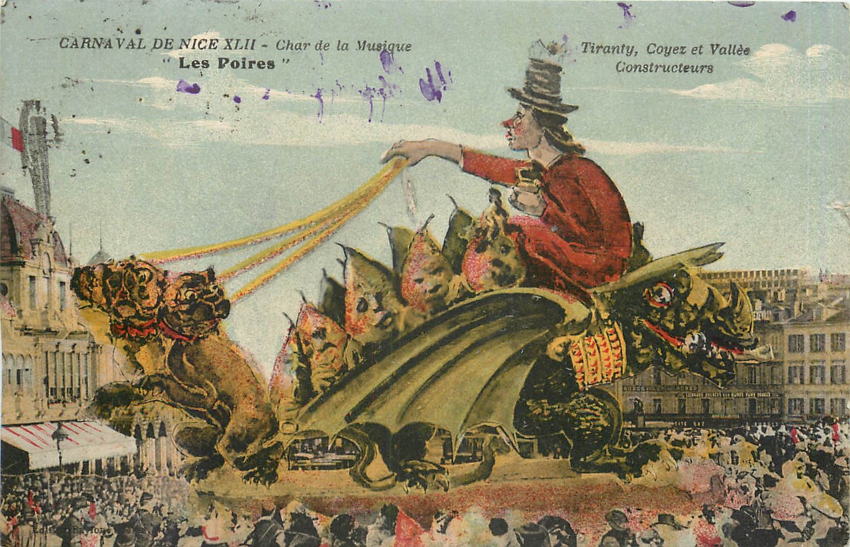 CPA Carna Val de Nice Char de la Musique Les Voires Tiranty Coyez et Vallee Constructeurs 