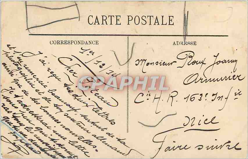 CPA Marseille Fontaine Cantini et Avenue du Prado  — Rückseite