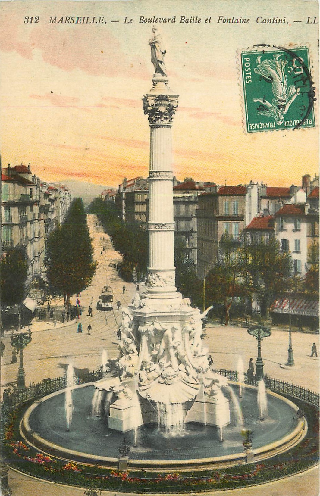 CPA Marseille Le Boulevard Baille et Fontaine Cantini 