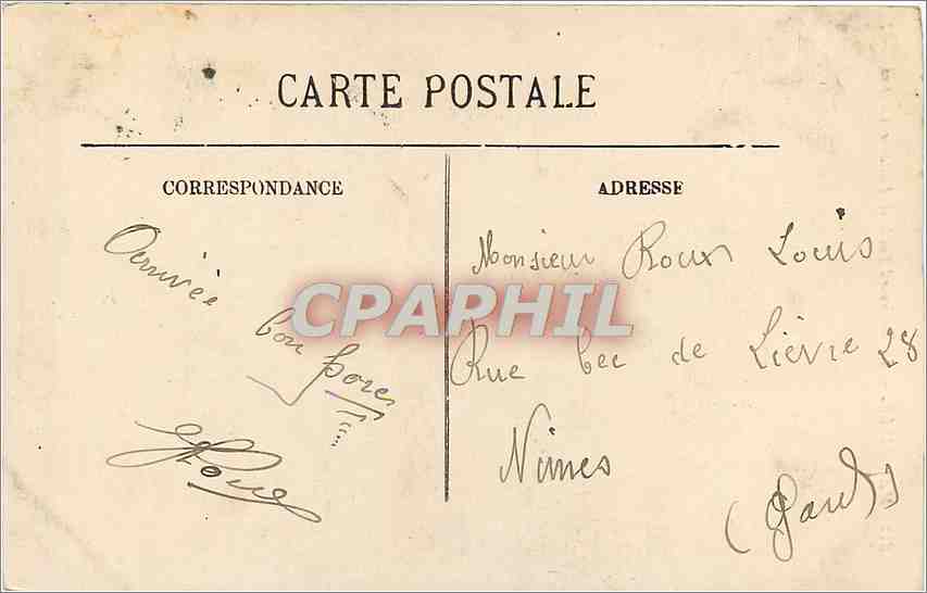CPA Marseille Le Boulevard Baille et Fontaine Cantini  — Rückseite