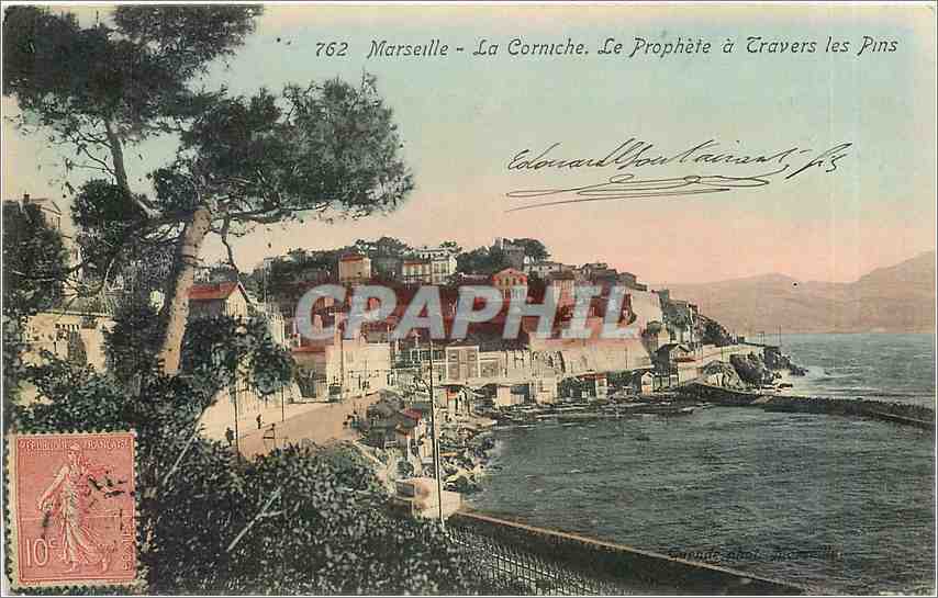 CPA Marseille La Corniche Le Prophete a Travers les Pins 