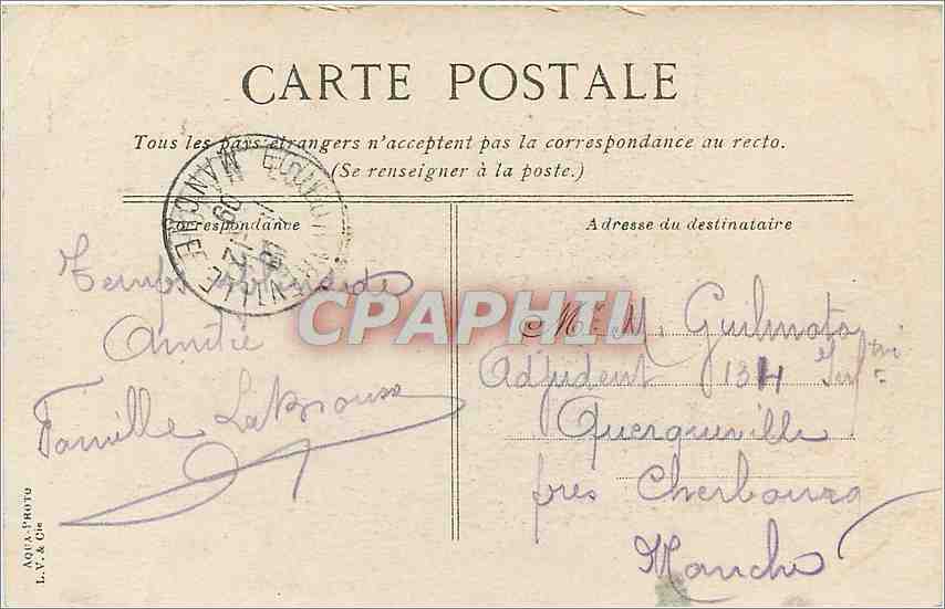 CPA Marseille La Joliette Bateaux — Rückseite