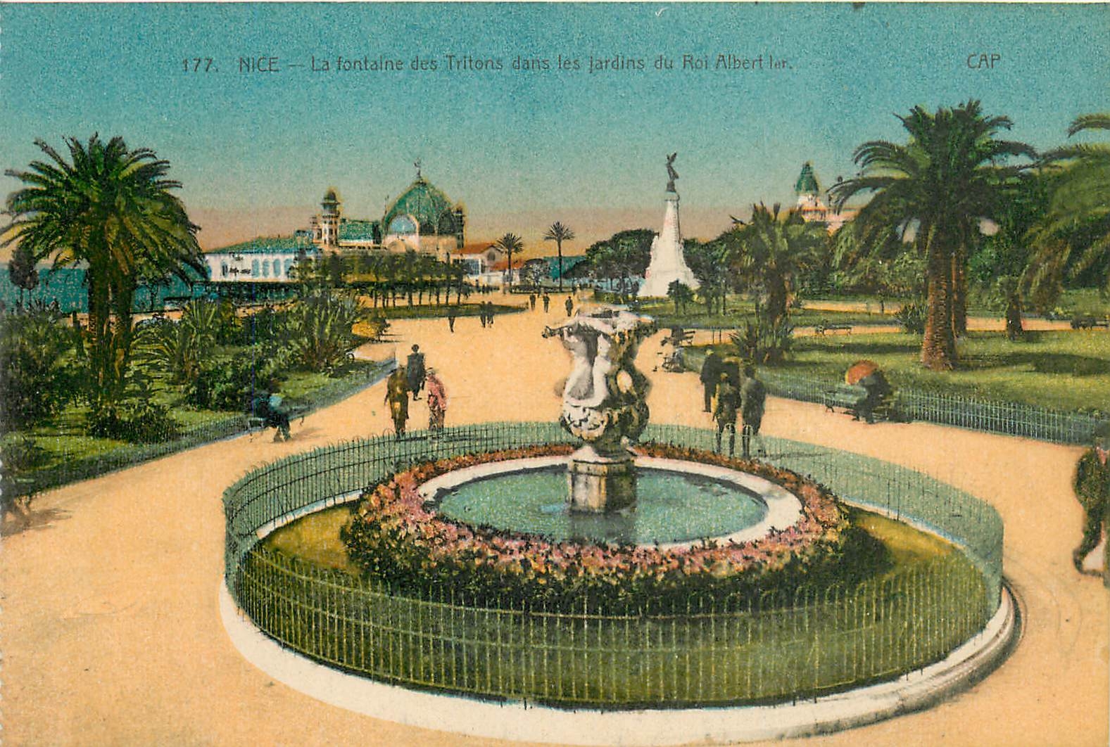 CPA Nice La Fontaine des Tritorts dans les Jardins du Roi Albert 