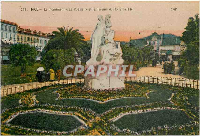 CPA Nice Le Monument La Poesie et les Jardins du Roi Albert Ier 