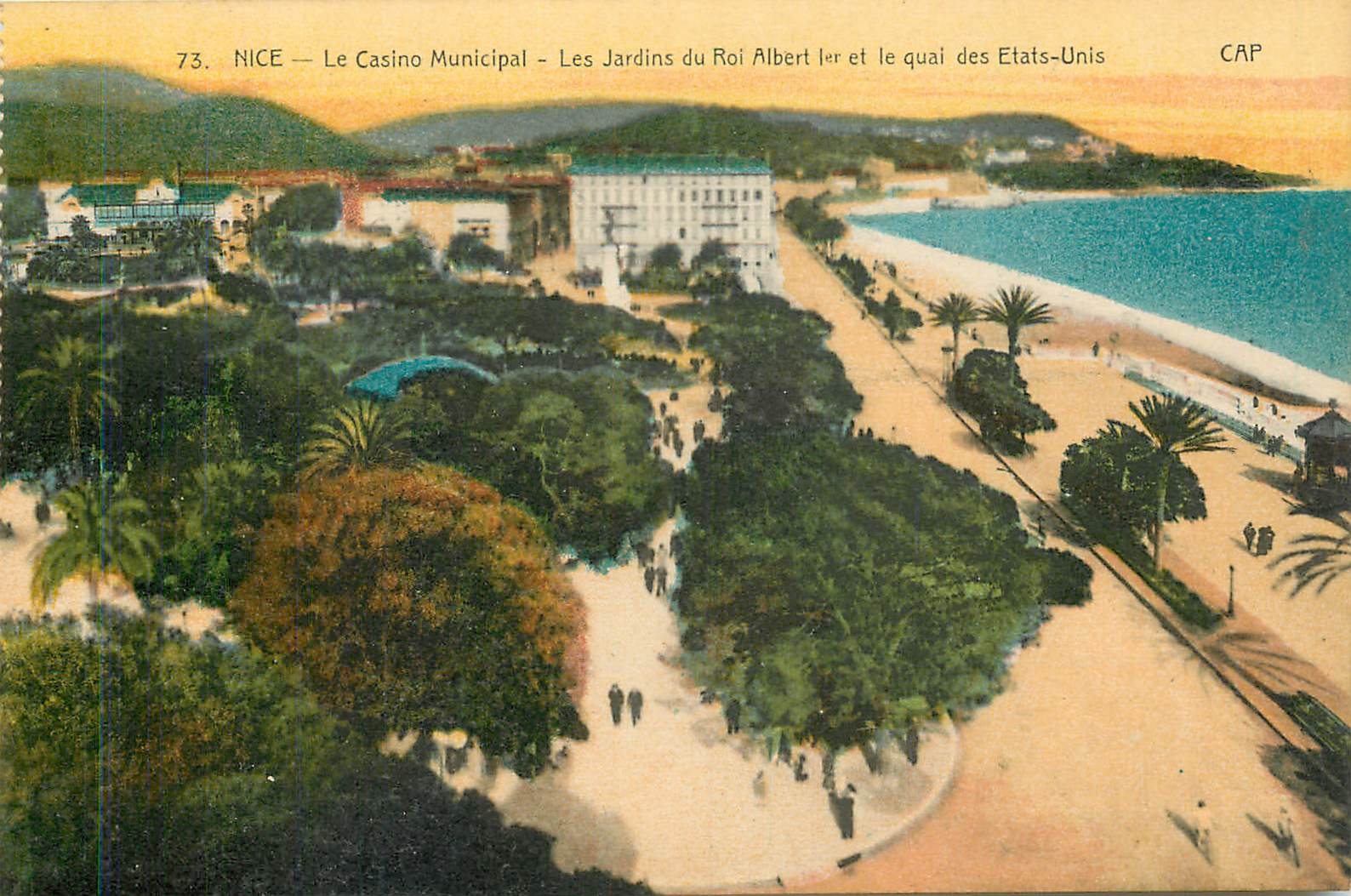CPA Nice Le Casino Municipal Les Jardins du Roi Albert Ier et le quai des Etats Unis 