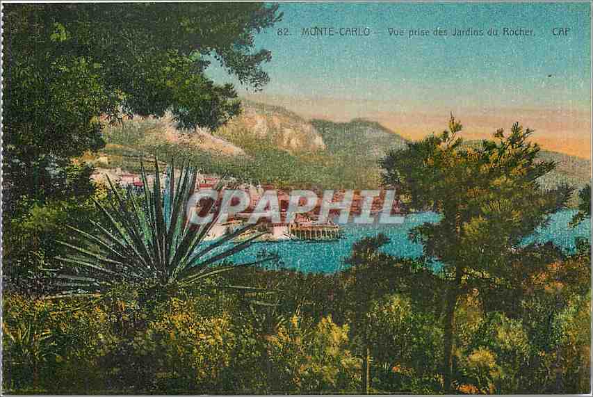 CPA Monte Carlo Vue prise des Jardins du Rocher 