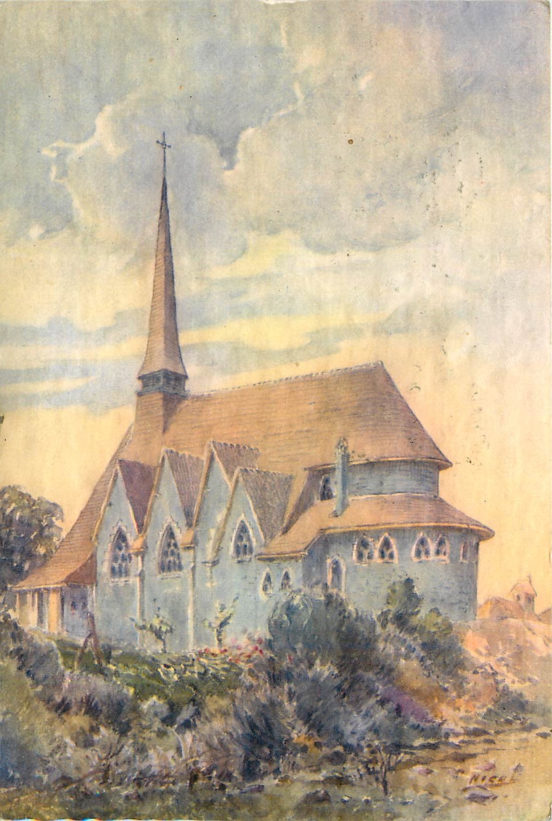 CPA Eglise ND du Leman Aquarelle de Nicol Vongy Thonon les Bains Hte Savoie 