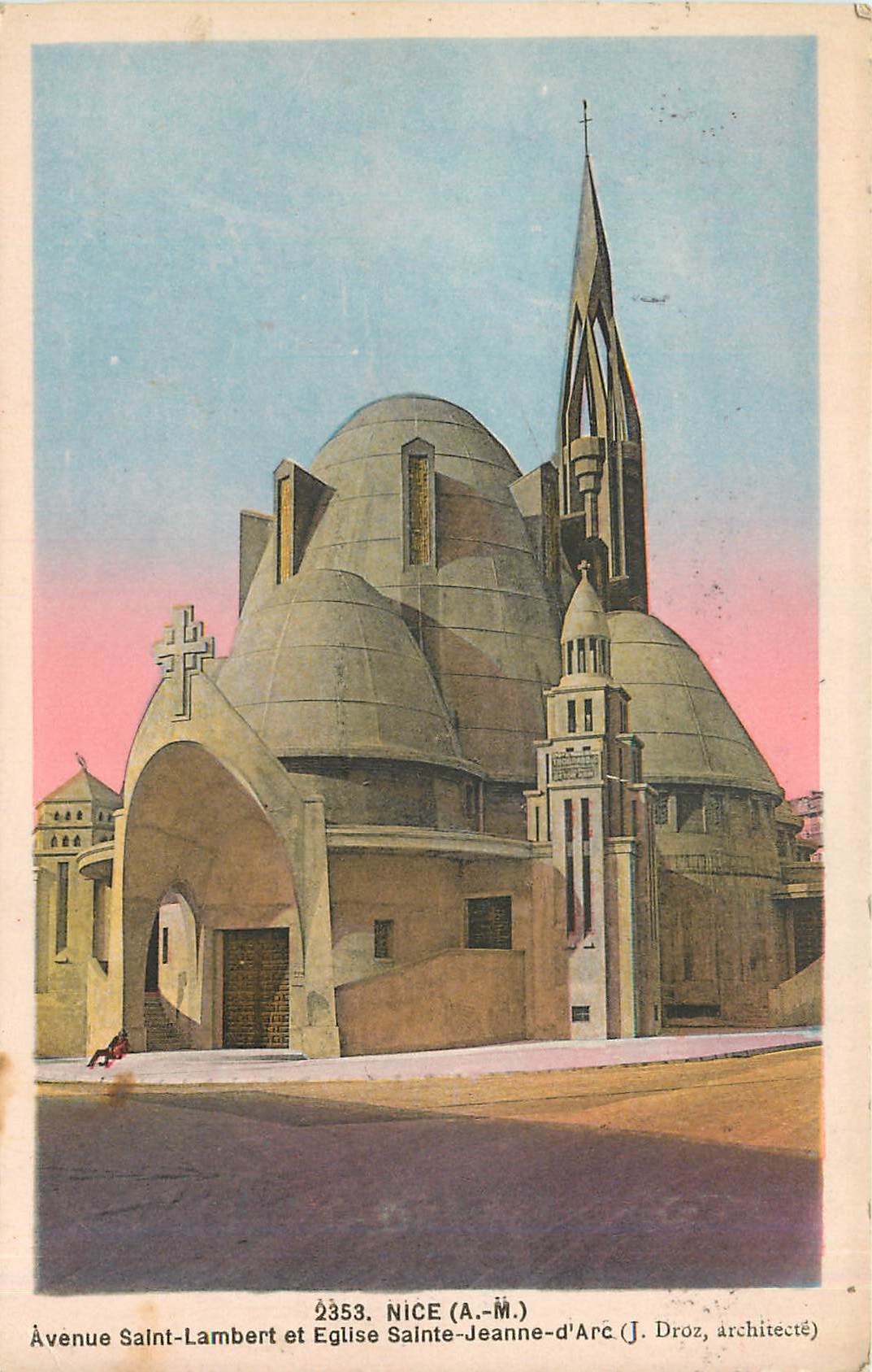 CPA Nice Avenue Saint Lambert et Eglise Sainte Jeanne d'Arc 