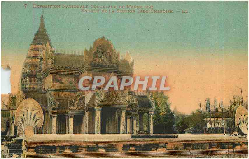 CPA Expositition Nationale Coloniale de Marseille Entree de la Section Indo Chinoise 