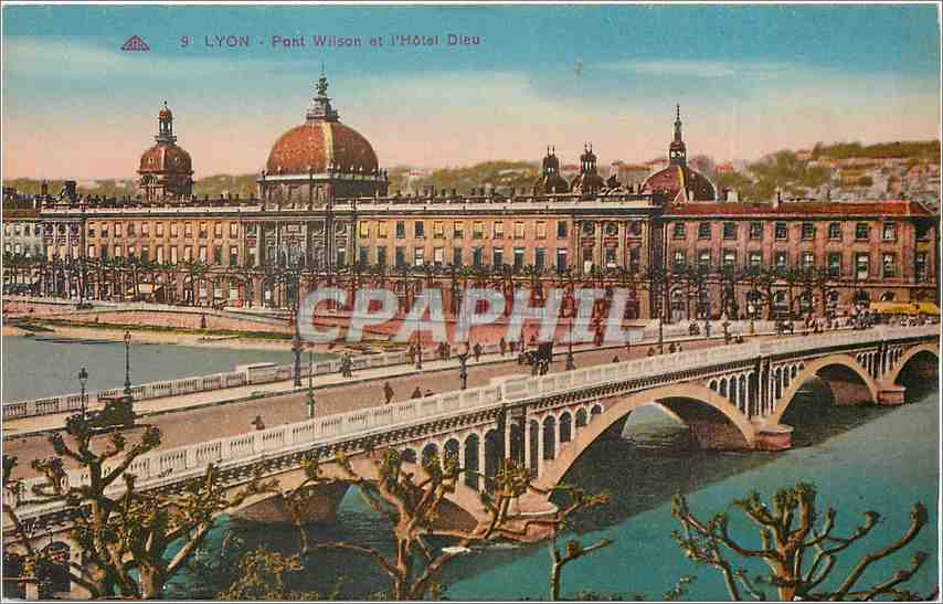 CPA Lyon Pont Wilson et l'Hotel Dieu 