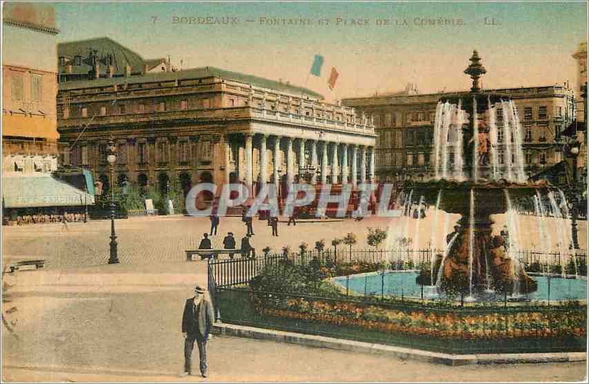 CPA Bordeaux Fontaine et Place de la Comedie 