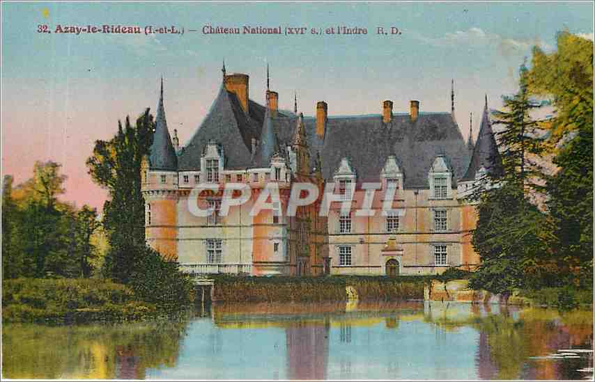 CPA Azay le Rideau I et L Chateau National 