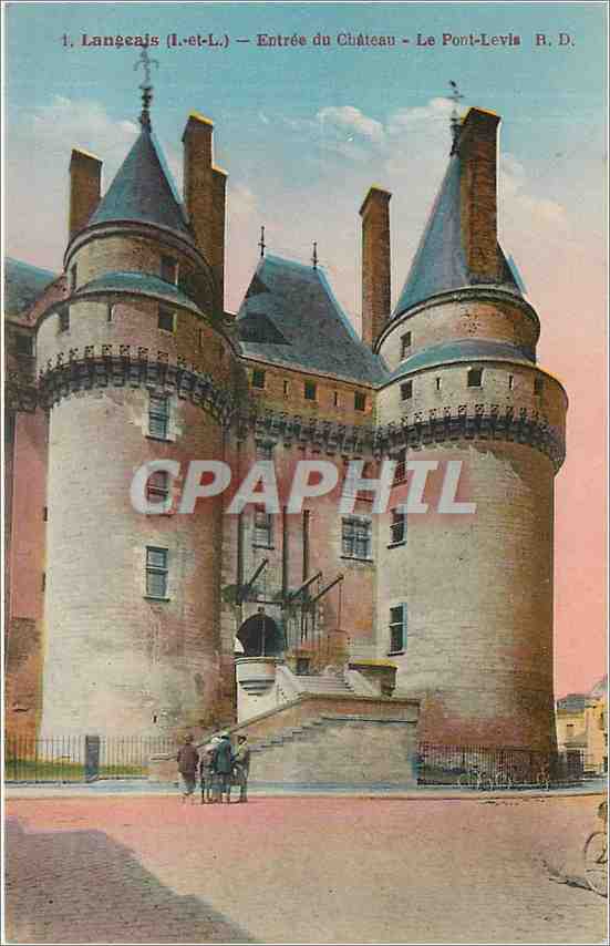 CPA Langeais I et L Entree du Chateau Le Pont Levis 