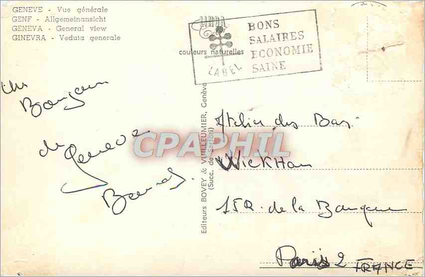 CPA Geneve Vue Generale  — Verso