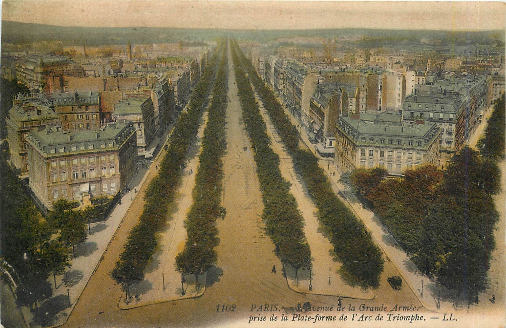 CPA Paris L'Avenue de la Grande Armee prise de la Plate forme de l'Arc de Triomphe 