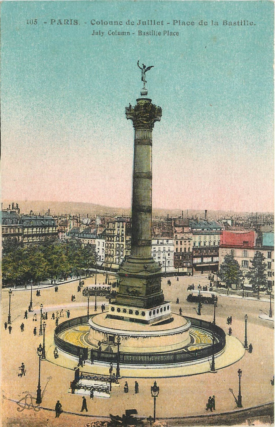 CPA Paris Colonne de Juillet Place de la Bastille 