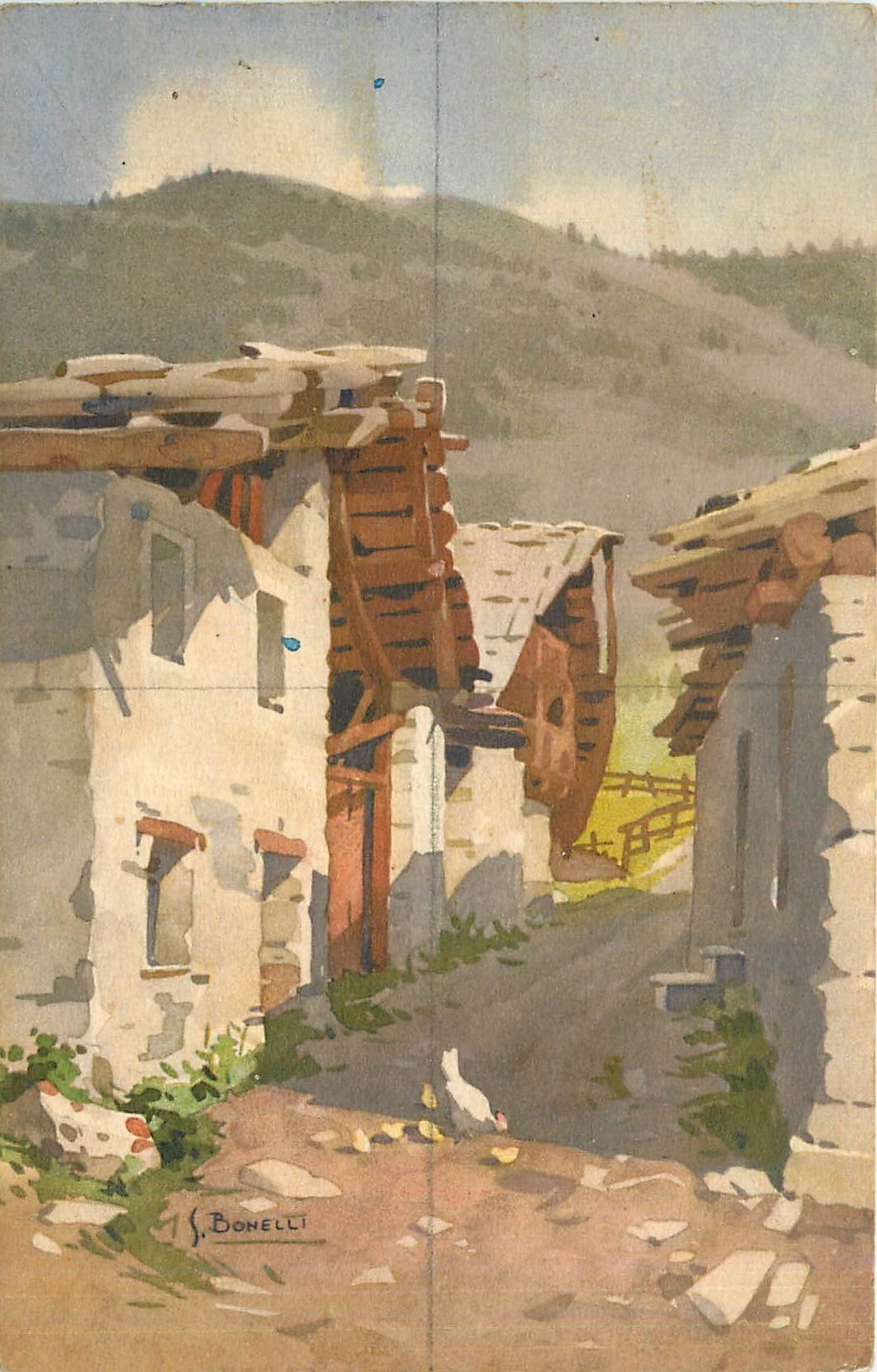 CPA Une rue a Entreves Courmayeur 