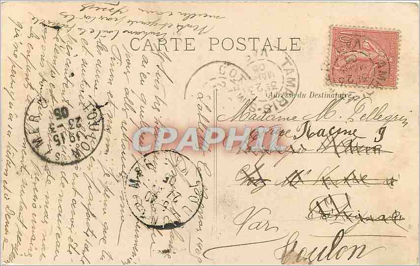 Toulon — Vue générale de TamariS — A. Bougault n°723 — Verso