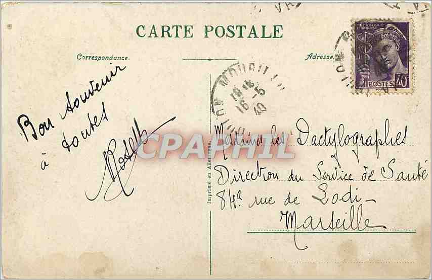 CPA Toulon Un Coin du Cap Brun  — Back