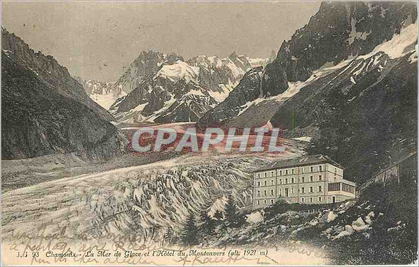 CPA Chamonix La Mer de Glace et l'Hotel du Montenvers 