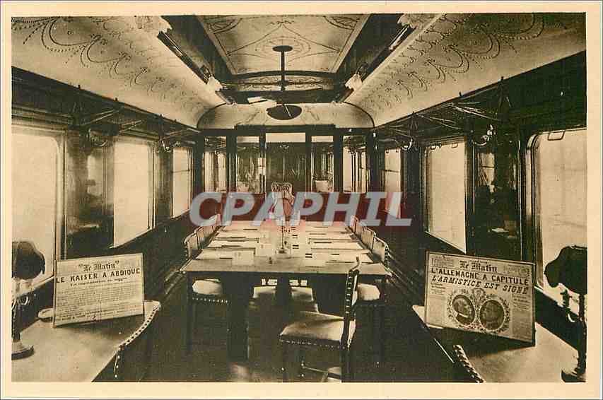 CPA Foret de Compiegne Clairiere de l'Armistice Interieur du Wagon salon du Marchal Foch 