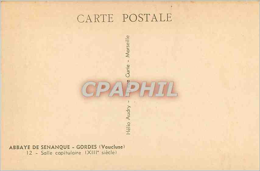 CPA Abbaye de Senanque Gordes Vaucluse Salle Capitulaire  — Rückseite