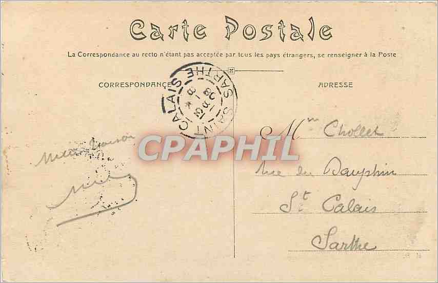 CPA Lyon Place Bellecour  — Verso