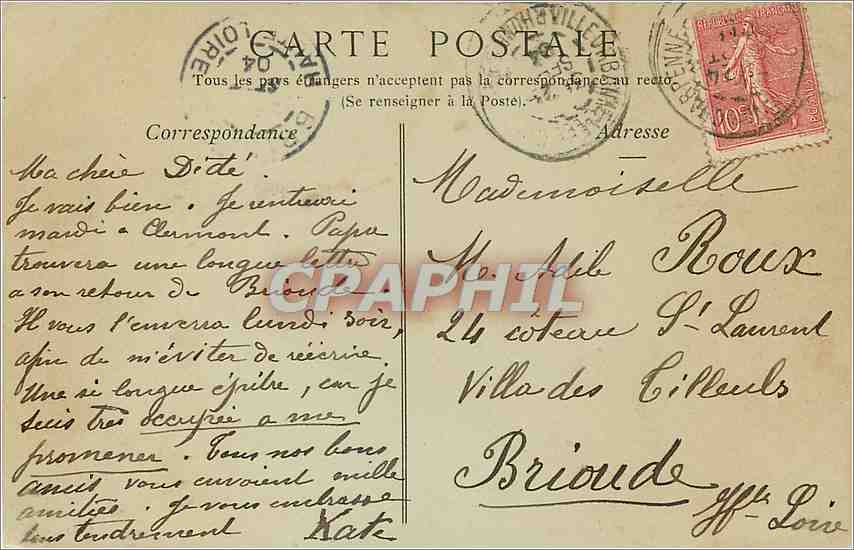 CPA Lyon La Place et la Rue de la Republique  — Rückseite