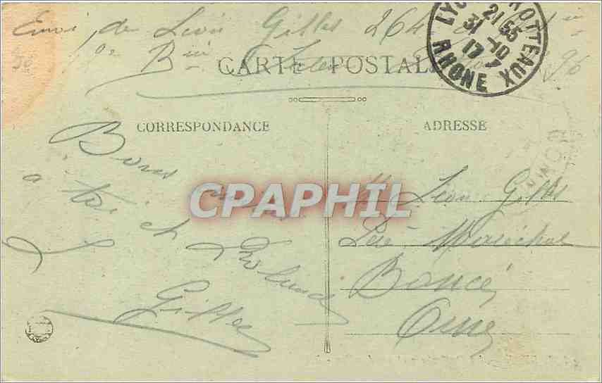 CPA Lyon La Prefecture et ses Jardins  — Verso