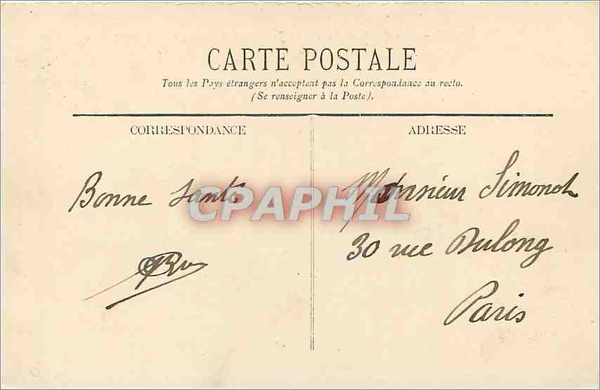 CPA Lyon Pont du Palais de Justice et Coleau de Fourviere  — Verso