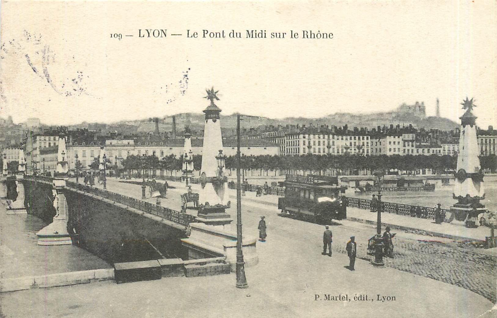 CPA Lyon Le Pont du Midi sur le Rhone Tramway