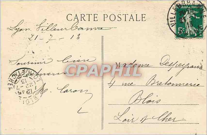 CPA Lyon Pont Saint Clair  — Verso