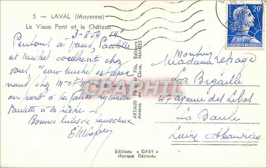 CPA Laval Mayenne Le Vieux Pont et le Chateau  — Rückseite