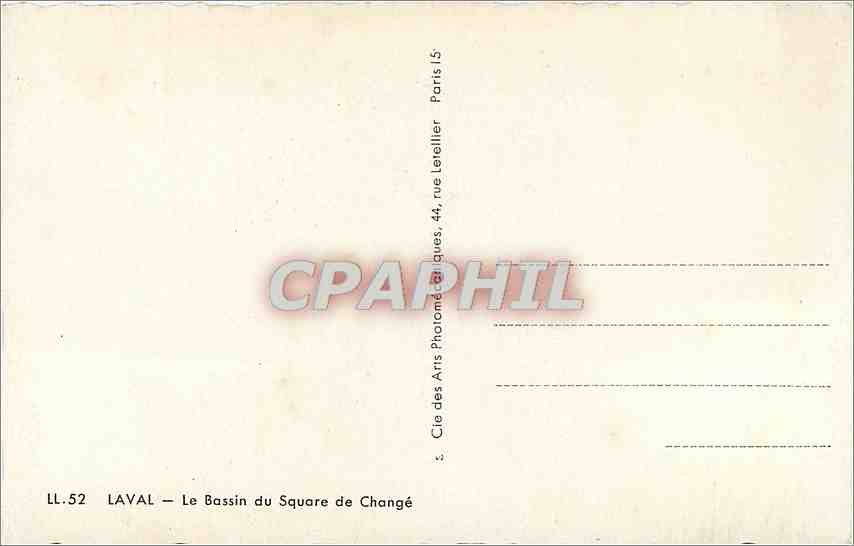CPA Laval Le Bassin du Square de Change  — Rückseite