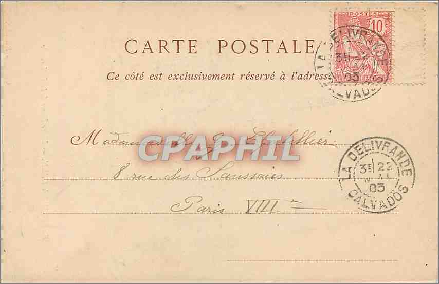 CPA Environs de Caen Notre Dame de la Delivrande  — Verso