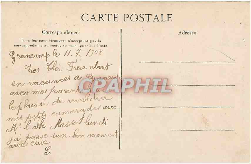CPA Saint Laurent sur Mer Calvados L'Eglise  — Verso