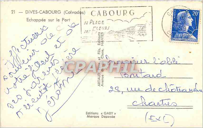 CPM Dives Cabourg Calvados Echappee sur le Port  — Rückseite